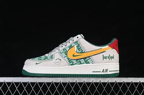 All categories Nk Air Force 1 Air Force series Nk Air Force 1 Low Air Force low-top Nike Air Force 1'07 Low Gray and green contrast Air Force 1 low-top casual sneakers SY1388-025